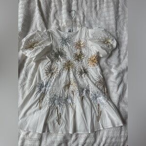 Queen of sparkles white firework dress